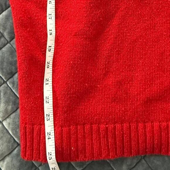 American Eagle Wool Blend Vintage Red Fair Isle Quarter Zip Nordic Large - Picture 7 of 8